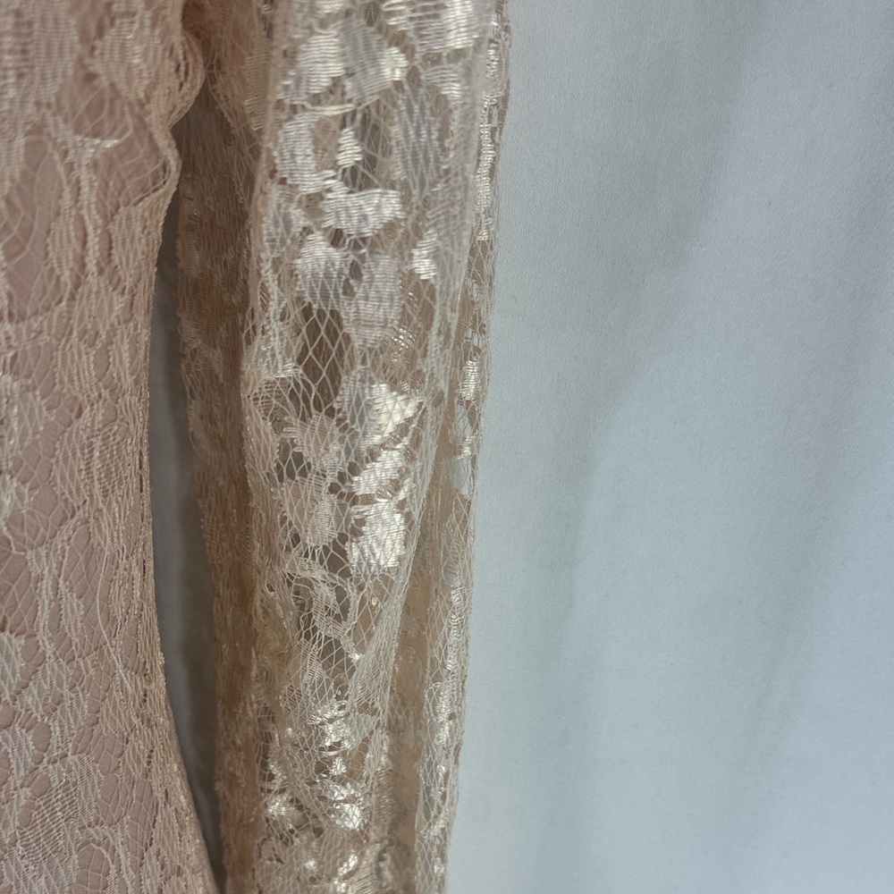 Ursula of Switzerland Lace Long Sleeve Dress in Rose Gold Size 8 - Picture 12 of 12